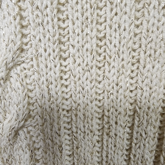 Chaps Beige Cable Knit Sweater with Glitter Size XL - Picture 9 of 9